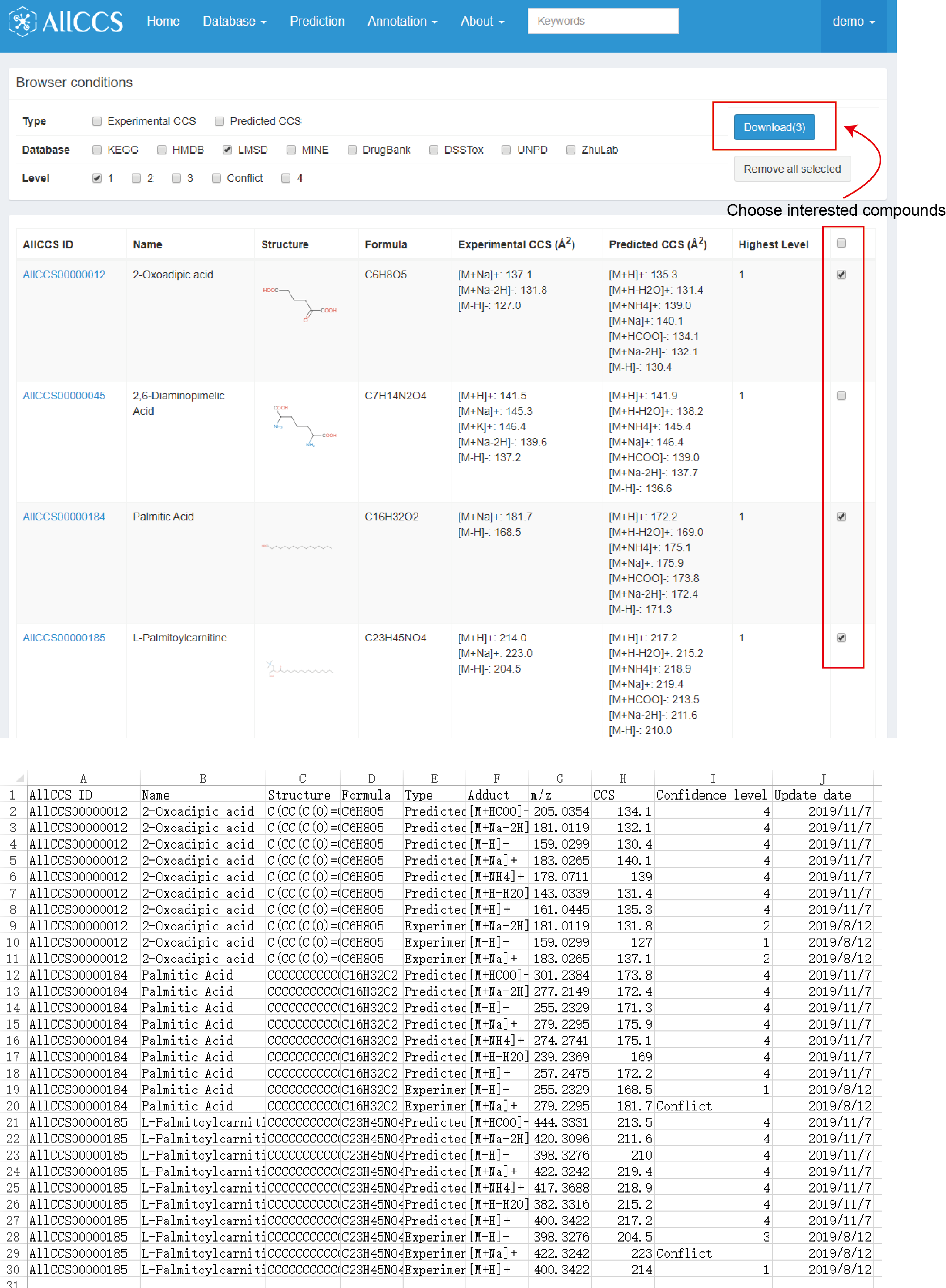 Download interested compounds